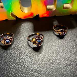 Set of three (3) “Evil Eye” Rings